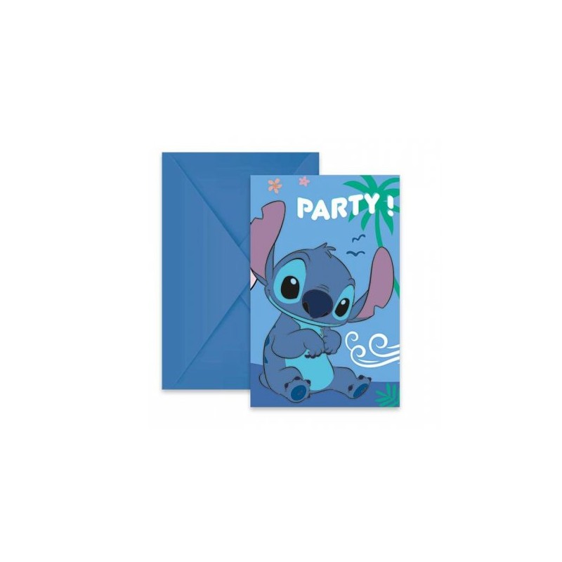 6 INVITATIONS AVEC ENVELOPPES THEME STITCH 6 INVITATIONS AVEC ENVELOPPES THEME STITCH
