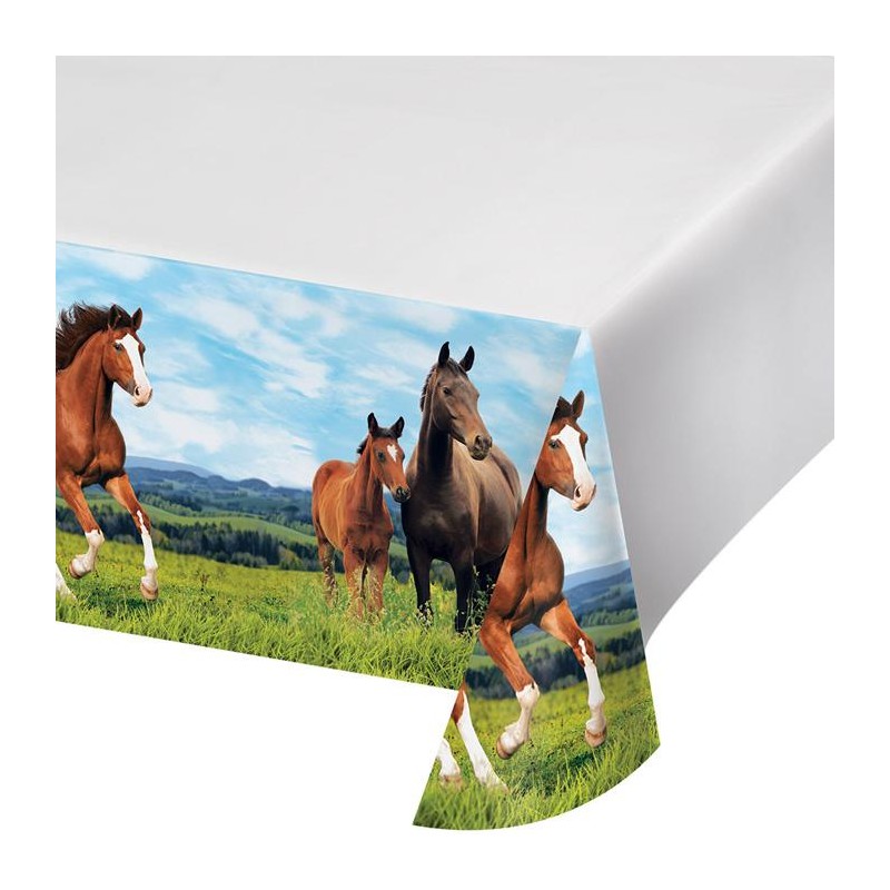 NAPPE MOTIFS CHEVAUX 137 X 259 CM NAPPE MOTIFS CHEVAUX 137 X 259 CM