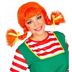 PERRUQUE FIFI 2 NATTES ORANGE PLIABLES
