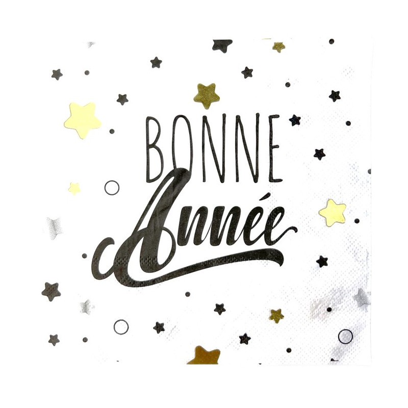 16 SERVIETTES  BONNE ANNEE 33 X 33 CM 