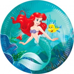 8 ASSIETTES LA PETITE SIRENE EN CARTON 23 CM 