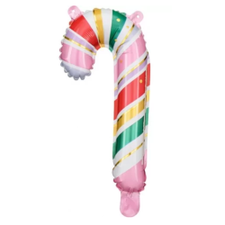5 BALLONS METALLIQUES CANDY CANNE MULTICOLORE 14 X 31 CM