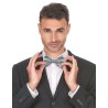 NOEUD PAPILLON PAILLETTES ARGENT DISCO