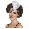 BANDEAU CHARLESTON A SEQUINS ET PLUMES ARGENTE FEMME