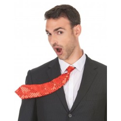 CRAVATE ROUGE A SEQUINS