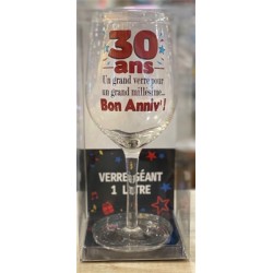 VERRE A VIN  XXXL 30 ANS 