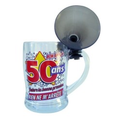 CHOPE A BIERE TROMPETTE ANNIVERSAIRE 50 ANS 
