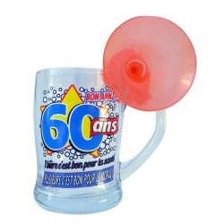 CHOPE A BIERE TROMPETTE ANNIVERSAIRE 60 ANS 