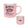 MUG COULEUR ROSE SUBLIME ET DIVINE J'AI UN CHARME FOU