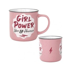 MUG COULEUR ROSE GIRL POWER LIBRE ET HEUREUSE