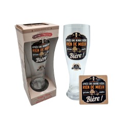 VERRE A BIERE + SOUS VERRE APRES UNE BIERE RIEN DCE MIEUX QU'UNE AUTRE BIERE