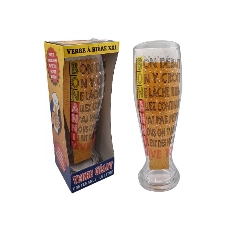 VERRE A BIERE XXL BON ANNIV' VERRE A BIERE XXL BON ANNIV'