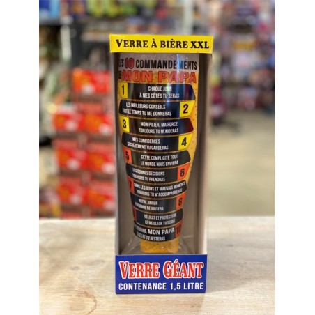 VERRE A BIERE GEANT XXL LES 10 COMMANDEMENTS DE MON PAPA 