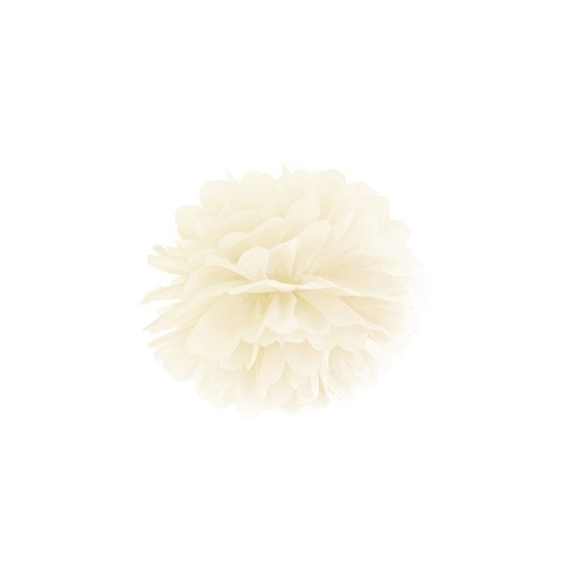 1 POMPOM IVOIRE  PAPIER 25 CM 