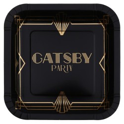 10 ASSIETTES CARREE GATSBY PARTY 