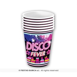 6 GOBELETS CARTONS DISCO FEVER 