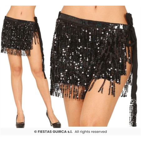 JUPE A SEQUINS NOIRE 