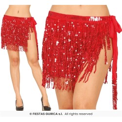 JUPE A SEQUINS ROUGE