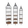 3 TOURELLES VINTAGE BOIS/METAL NOIR