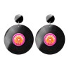 BOUCLE D'OREILLES DISQUE VINYL ANNEES 80 