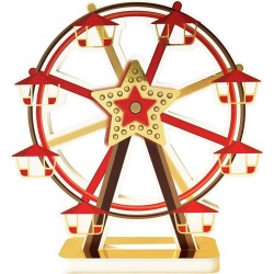 DECORATION GRANDE ROUE ROUGE ET BLANC FETE FORRAINE 50 X 52 CM 