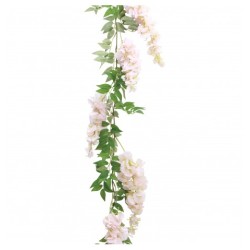 GUIRLANDE VEGETALE FLEUR GLYCINE ROSE 180CM X 28CM X 9CM