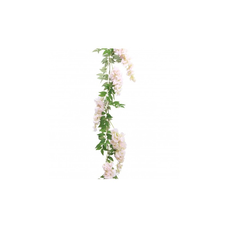 GUIRLANDE VEGETALE FLEUR GLYCINE ROSE 180CM X 28CM X 9CM