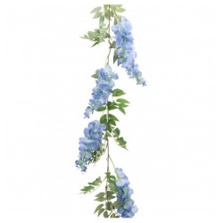 GUIRLANDE VEGETALE FLEUR GLYCINE BLEUE 180CM X 28CM X 9CM
