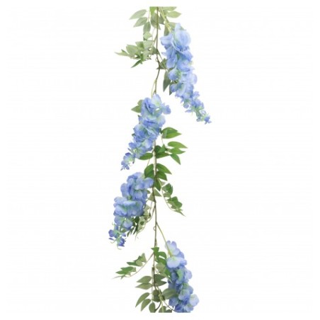 GUIRLANDE VEGETALE FLEUR GLYCINE BLEUE 180CM X 28CM X 9CM