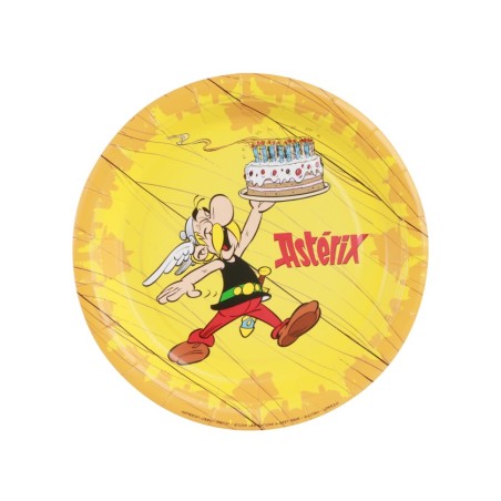 8 ASSIETTES EN CARTON BIODEGRADABLE ASTERIX® 18CM 