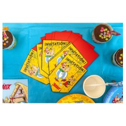 8 CARTONS INVITATION + ENVELOPPES ASTERIX® 10CM X 14.8CM