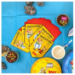 8 CARTONS INVITATION + ENVELOPPES ASTERIX® 10CM X 14.8CM