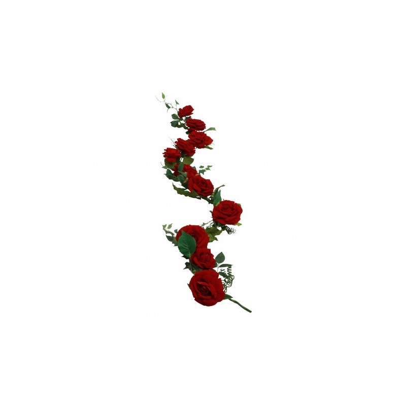 CENTRE DE TABLE OU GUIRLANDE DE FLEURS ROSES LUXE VELOURS ROUGE DIA 20 CM X 2 M CENTRE DE TABLE OU GUIRLANDE DE FLEURS ROSES LUXE VELOURS ROUGE DIA 20 CM X 2 M