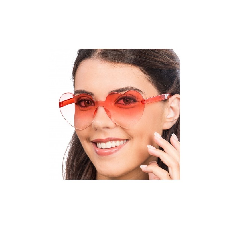 LUNETTES PLASTIQUE FORME COEUR VERRES FUMES ROUGE 14CM X 14CM X 5.5CM LUNETTES PLASTIQUE FORME COEUR VERRES FUMES ROUGE 14CM X 14CM X 5.5CM
