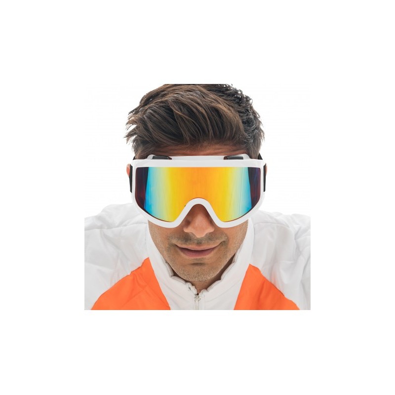 LUNETTES MASQUE DE SKI BLANC VERRES IRISES TU - AJUSTABLE LUNETTES MASQUE DE SKI BLANC VERRES IRISES TU - AJUSTABLE