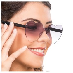 LUNETTES PLASTIQUE FORME COEUR VERRES FUMES NOIRS 14CM X 14CM X 5.5CM