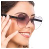 LUNETTES PLASTIQUE FORME COEUR VERRES FUMES NOIRS 14CM X 14CM X 5.5CM