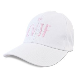 CASQUETTE  EVJF BLANCHE BRODEE ROSE