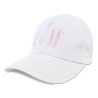 CASQUETTE  EVJF BLANCHE BRODEE ROSE