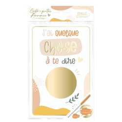 CARTE A GRATTER ANNONCE "LA FAMILLE S'AGRANDIE" POUR LES BABY SHOWER