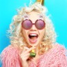 LUNETTES ETOILE ANNIVERSAIRE 18 ANS ROSE ET BLANC