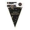 GUIRLANDE FANIONS JOYEUX ANNIVERSAIRE HAPPY PARTY NOIR ET OR 3 M