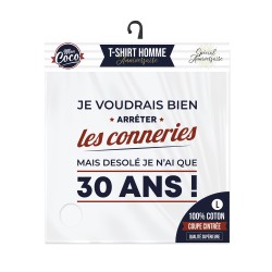 T SHIRT BLANC 20 ANS POUR ATTEINDRE LA PERFECTION TAILLE L