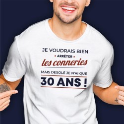T SHIRT BLANC 20 ANS POUR ATTEINDRE LA PERFECTION TAILLE L