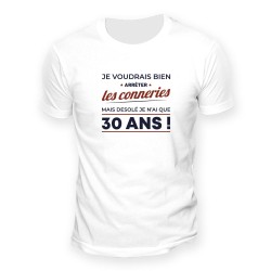 T SHIRT BLANC 20 ANS POUR ATTEINDRE LA PERFECTION TAILLE L