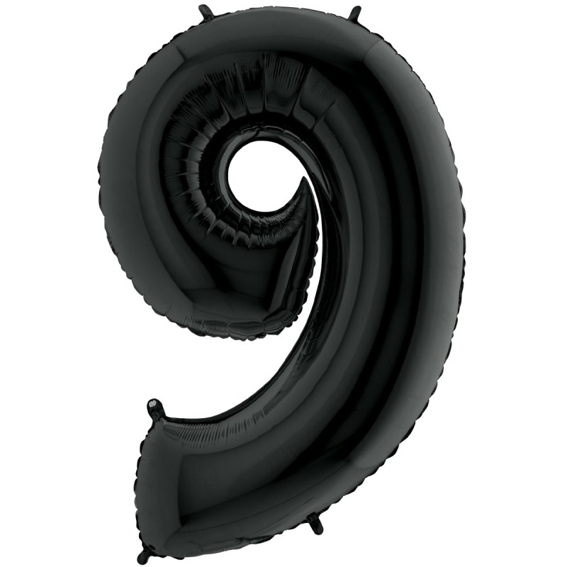 BALLON METALLIQUE CHIFFRE 9 NOIR 66 CM BALLON METALLIQUE CHIFFRE 9 NOIR 66 CM