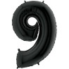 BALLON METALLIQUE CHIFFRE 9 NOIR 66 CM