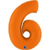 BALLON METALLIQUE CHIFFRE 6 ORANGE MAT 102 CM 