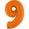 BALLON METALLIQUE CHIFFRE 9 ORANGE MAT 102 CM 