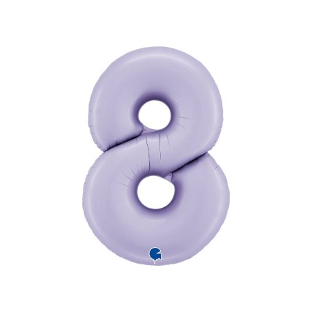 BALLON METALLIQUE CHIFFRE 8 102CM LILAS